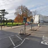 The puffin crossing, which is located outside The Pump Rooms, will become Warwickshire’s first rainbow road crossing. Image: Google Street View.