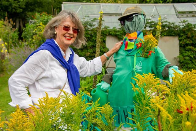 Lily Brownjohn, secretary for the Kenilworth Allotment Tenant’s Association, judges the scarecrows before the Odibourne Allotment site Open Day event on Sunday (August 22).