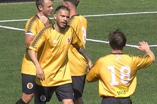 Goal celebrations pre-season - but Racing Club Warwick were unable to score against Highgate in their opening league game and must wait until August 28th for their chance to put points on the board