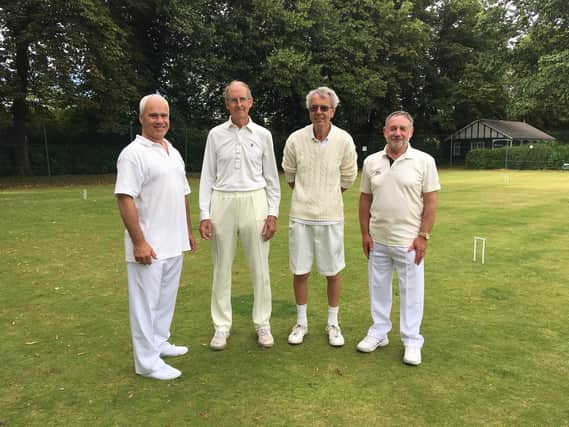 Kenilworths winning croquet team (from left) Phil Mander, Philip Wood, Mervyn Harvey and Phil Blake