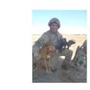 Private Conrad and his dog Pegasus (Peg) in Afghanistan.