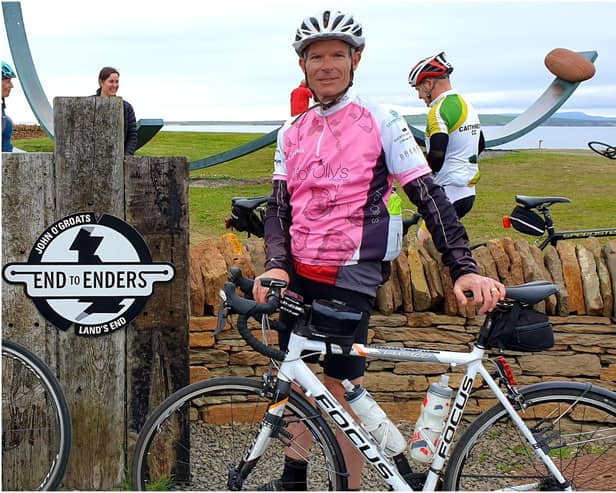 Ian Smith cycled 940 miles from Lands End to John O’Groats in aid of Molly Olly’s Wishes. Photo supplied