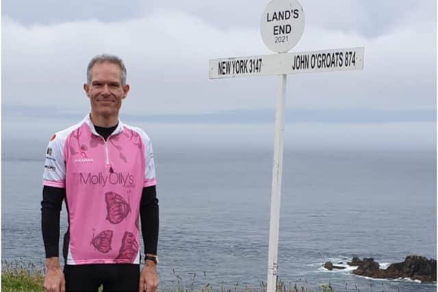 Ian Smith before setting off from Lands End. Photo supplied