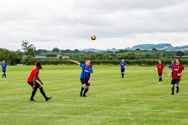 Southam Sporting FC teams playing against each other in a warm-up. Photo supplied
