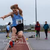 Harry Pritchett won the Under 15s triple jump title  (Picture by Tony Ritchings Photography)