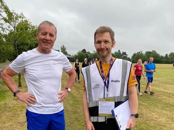 Rugby MP Mark Pawsey with Lee Chase, course director for Rugby Parkrun.