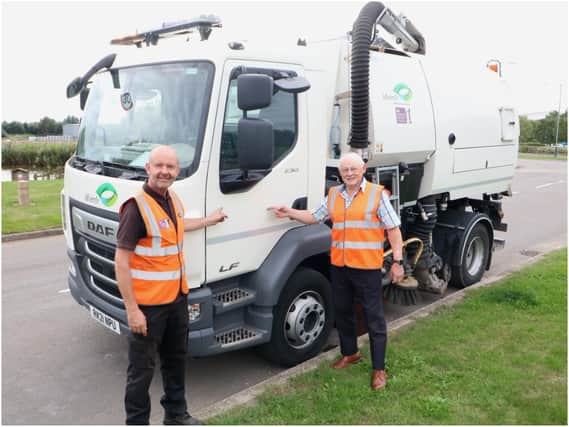 Steve Ranford from idverde (left) with Cllr Alan Rhead (right). Photo supplied