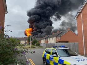 Emergency services are continue to search for a person who remains unaccounted for after a huge blaze in Leamington. Photo supplied