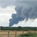 Smoke from the Leamington fire could be seen for miles around. Photo supplied