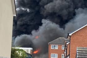 A man still remains unaccounted for after a huge blaze in Leamington. Photo supplied