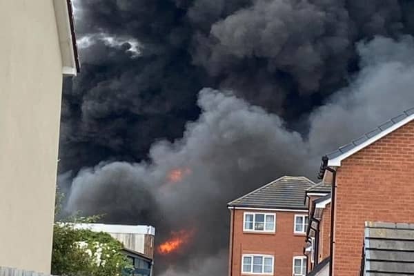 A man still remains unaccounted for after a huge blaze in Leamington. Photo supplied