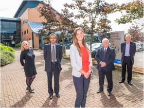 From the left, Lorna Varney (marketing executive, Made Smarter West Midlands),
Jit Gatcha (IDTS, Made Smarter, Black Country and Wolverhampton), Sarah Gambrall (project lead, Made Smarter West Midlands), Paul Sullivan (IDTS, Made Smarter, Coventry and Warwickshire) and Martyn Mangan (IDTS, Made Smarter, Worcestershire). Photo supplied