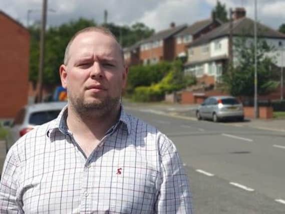 Kieren Brown - photo taken when he was campaigning for better road safety in Newbold.
