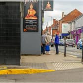 The section of high pavement in Warwick Road in Kenilworth which has now been sprayed yellow