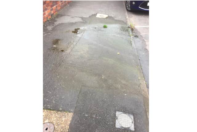 The water leak in Woodhouse Street. Photo supplied