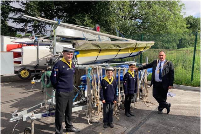 Cllr Neale Murphy, Chair of Warwick District Council visiting the new Sea scout HQ. Photo supplied