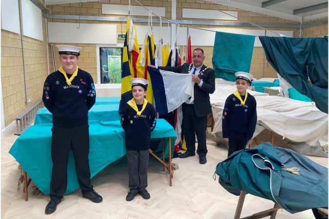 Cllr Neale Murphy, Chair of Warwick District Council showing his ‘divers below’ flag from his time in the Royal Navy. Photo supplied