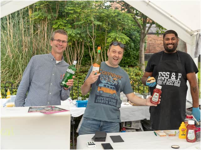 Stuart Kettell, Jason Sammon and Ess Sangha provide the refreshments. Photo by Victoria Jane Photography