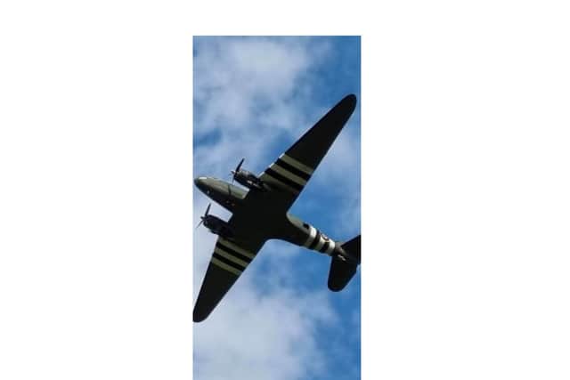 Photo of the The RAF Dakota DC3 flying past Harper Fields home in Balsall Common during Maurice Bennett's 100th birthday celebrations on Saturday (September 11).