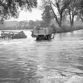 Water everywhere... the River Avon bursts its banks at Rugby in 1932.