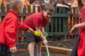 Balsall Common Primary School pupils enjoying the school's new play area.
