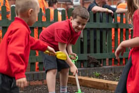 Balsall Common Primary School pupils enjoying the school's new play area.