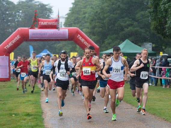 The competitors set off.