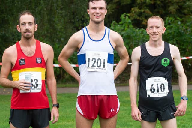 From left to right - Andrew Boon (3rd place), Callum Hanlon (1st place), Rob Michaelson-Yeates (2nd place).