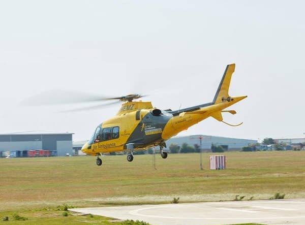 The Warwickshire and Northamptonshire Air Ambulance and a team from West Midlands Ambulance Service were called to an incident in Leamington over the weekend. Photo by Warwickshire and Northamptonshire Air Ambulance
