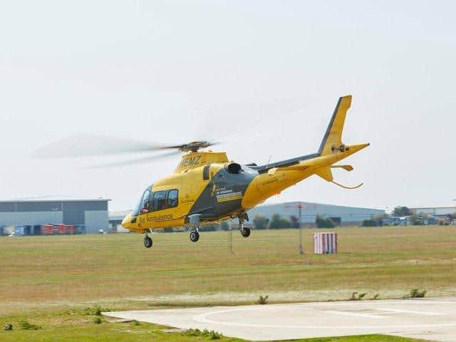 The Warwickshire and Northamptonshire Air Ambulance and a team from West Midlands Ambulance Service were called to an incident in Leamington over the weekend. Photo by Warwickshire and Northamptonshire Air Ambulance