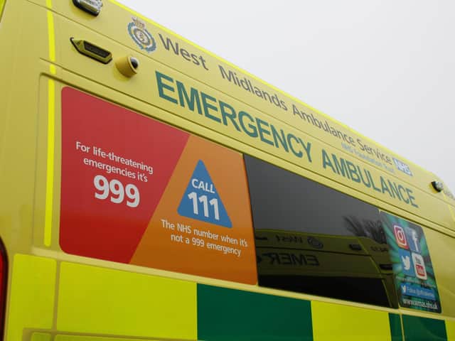 Two people were taken to hospital after a crash in Southam. Photo by the West Midlands Ambulance Service