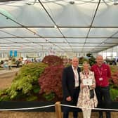 Neil and Cath Kenney of Larchfield Trees and David Cheshire of David Cheshire Nurseries Ltd were awarded the RHS Gold Medal for their display of Japanese maples, Japanese umbrella pines and the impressive Niwaki. Photo supplied