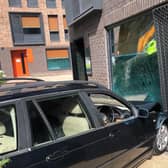 Police were called to crash yesterday (Saturday) where a car had collided into one of the buildings at the University of Warwick. Photo by OPU Warwickshire.