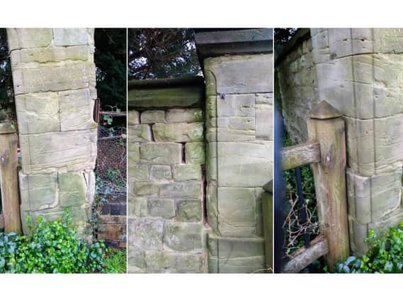 St Peter's Parochial Church in Long Lawford said the church wall's post is leaning, cracked, and twisting - which is a worry considering that the wall itself runs along a well-used public path which is used by locals, churchyard users, dog walkers and ramblers.