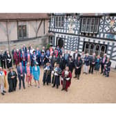 The procession gathered at the Lord Leycester Hospital in Warwick. Photo supplied