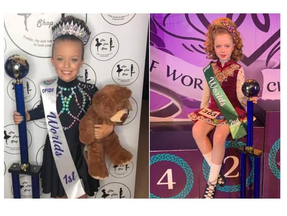 Eight-year-old Willow Bourne (left) took the title of u7 primary World Champion with her classmate Sinéad McCreedy (also eight) taking second place.