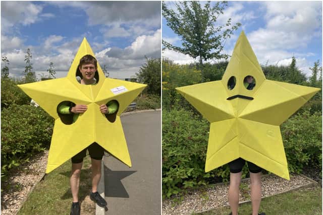 Matthew Brooks is attempting to break a world record for the fastest marathon dressed as a star. Photo supplied