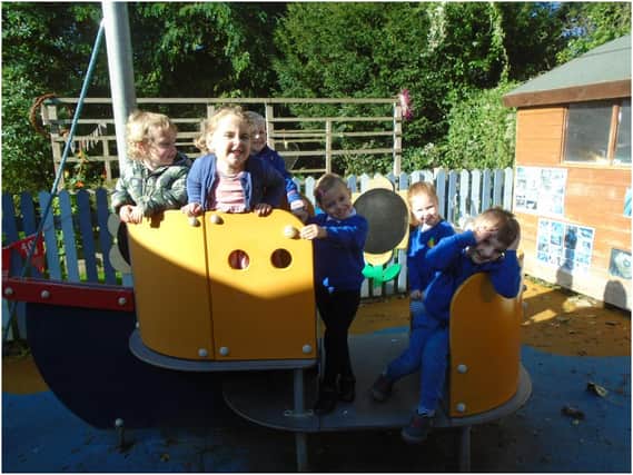Emscote Pre-school is calling on Tesco shoppers to vote for its play area restoration project. Photo supplied by Emscote Pre-school
