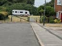 One of the caravans, which was part of the encampment set up at Mason Avenue Park in Lillington at the end of last week. This picture was taken on Saturday (July 30) and the travellers moved on from the site on Sunday July 31.