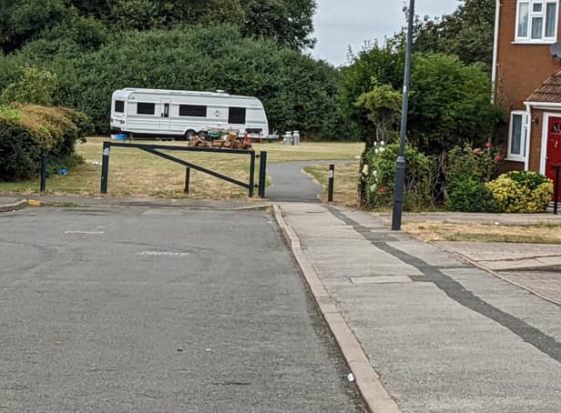 One of the caravans, which was part of the encampment set up at Mason Avenue Park in Lillington at the end of last week. This picture was taken on Saturday (July 30) and the travellers moved on from the site on Sunday July 31.