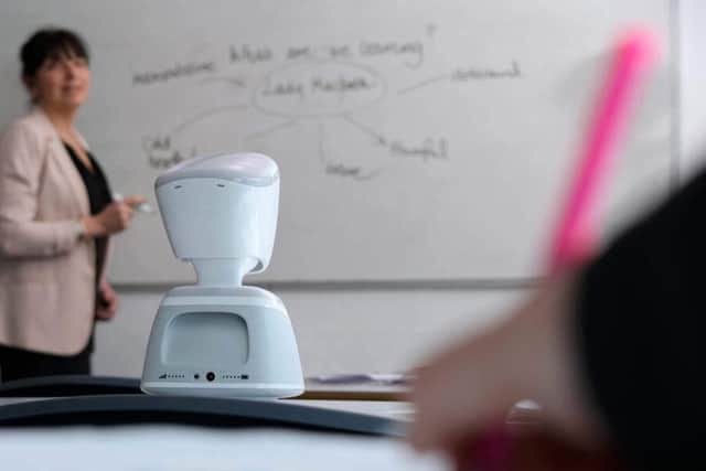 An AV1 robot in a lesson. Picture supplied.