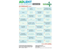 Rugby Foodbank has come up with an Adlent calendar as a way to help it meet soaring demand by donating a basic item on each day of Lent.