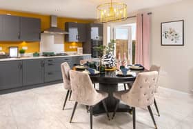 The kitchen in a show home at Callendar Farm