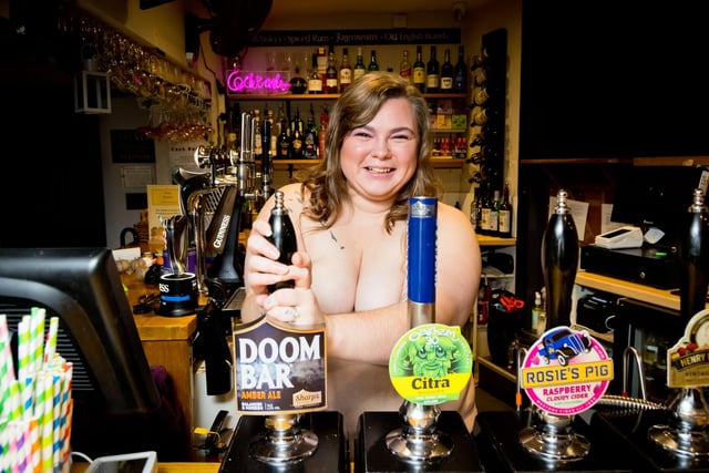 Stephanie Reid, 30, The Royal Oak’s assistant manager, is featured on the calendar page for April.