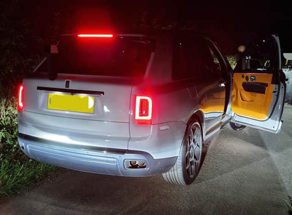 This Rolls Royce failed to stop for police officers after it was seen travelling in excess of 100mph. Photo by Warwickshire Police.