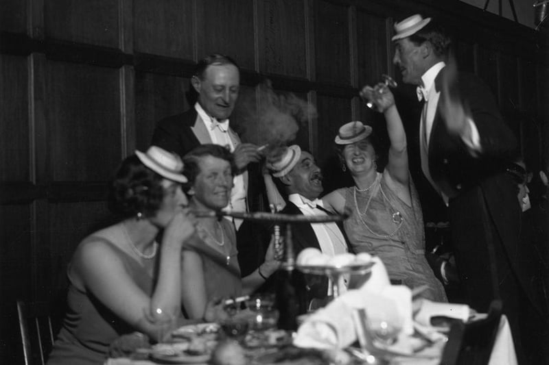 A cabaret dance near Leamington, in aid of the Conservative Party, on 29th November 1930: Guests include Colonel Granville, Major Fielding and Major Gore-Langton.