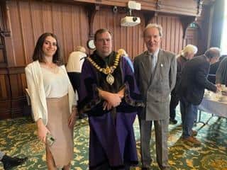 From L-R: Afraa Mawas,  Leamington Mayor Councillor Nick Wilkins (centre) and  Stas Librowski. Picture supplied.