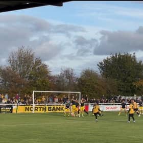 Leamington doing battle with Needham Market.