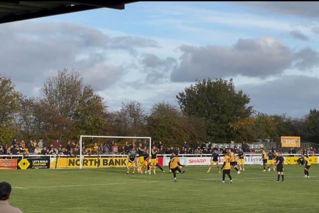 Leamington doing battle with Needham Market.