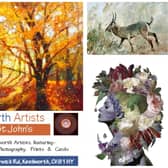 Artwork by Kenilworth Artists' members Lindsey Attwood (main image), Chris Saunderson (top right) and Louise Hutton (bottom right).